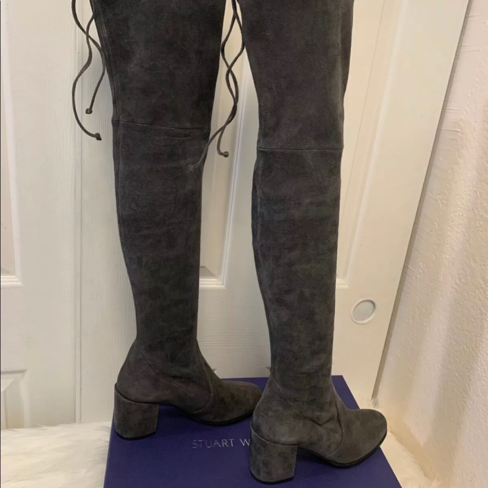 Stuart Weitzman - Gray Over The Knee Tieland Boots